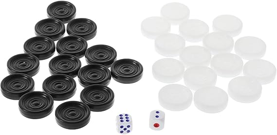 30Pcs / Set Black White Checkers Backgammon Chess Pieces with 2 Dice Home Party Table Board Game Adults Kids Toys Professional Chess Clock Count Up Down Timer Electronic Board Game Stopwatch