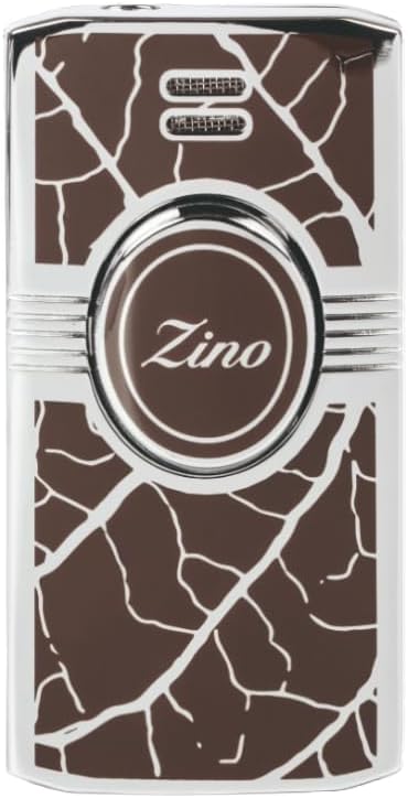 Zino Graphic Brown Tobacco Leaf Torch Lighter