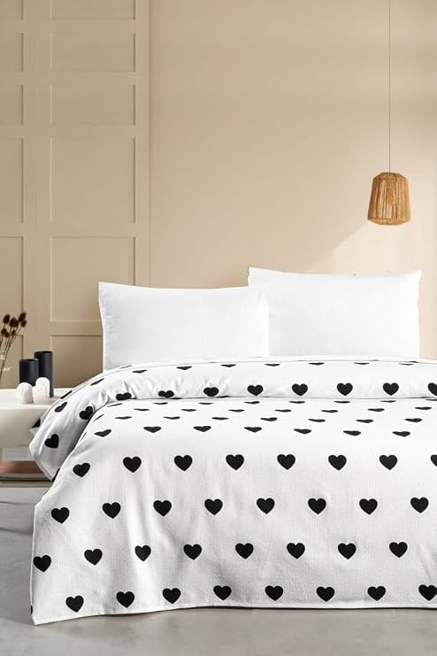 Mulberry Hamlet Çift Kişilik Pike Yatak Örtüsü 220x230 Siyah
