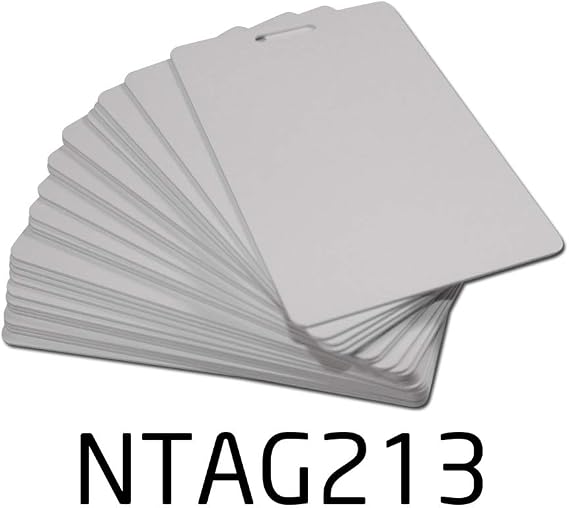 Blank White Vertical NFC PVC ISO Badges - NTAG213-25 Pack