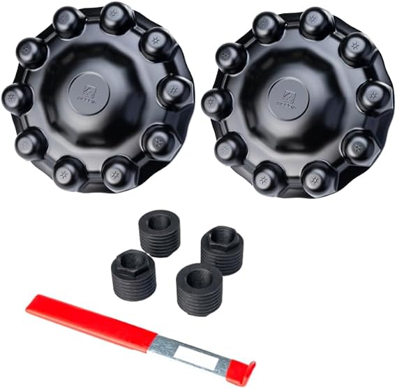 Alcoa 086300DT Genuine Matte Black Front Hub Cover Kit | Fits 10-Hole Hub Pilot (33mm Hex) | Matches Alcoa Dura-BlackTM Wheels | Secure Threaded Retention | Includes 2 Covers & Tool