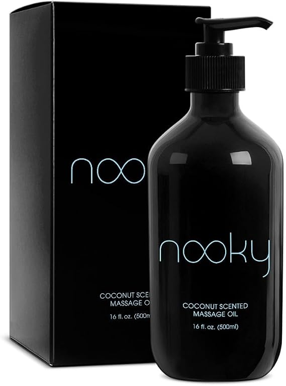 Nooky Coconut Massage Oil with Fractionated Coconut Oil for Massaging 16oz