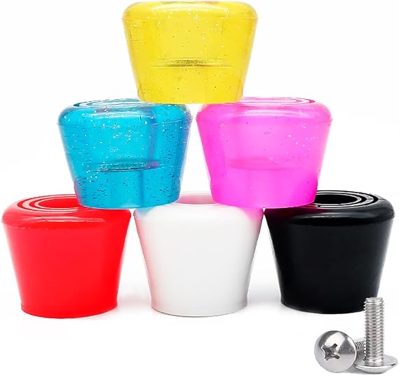 PU Rubber Roller Skate Toe Stoppers 1 Pair with Screws