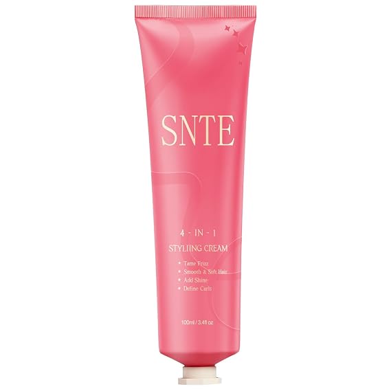 4 In 1 Styling Cream, Anti Frizz Hair Styling Cream for Women Kids Slick Back, Enhance Shine Fly Away Hair Tamer, Non-greasy Curl Defining, No Chemical Flavors Smoothing Cream
