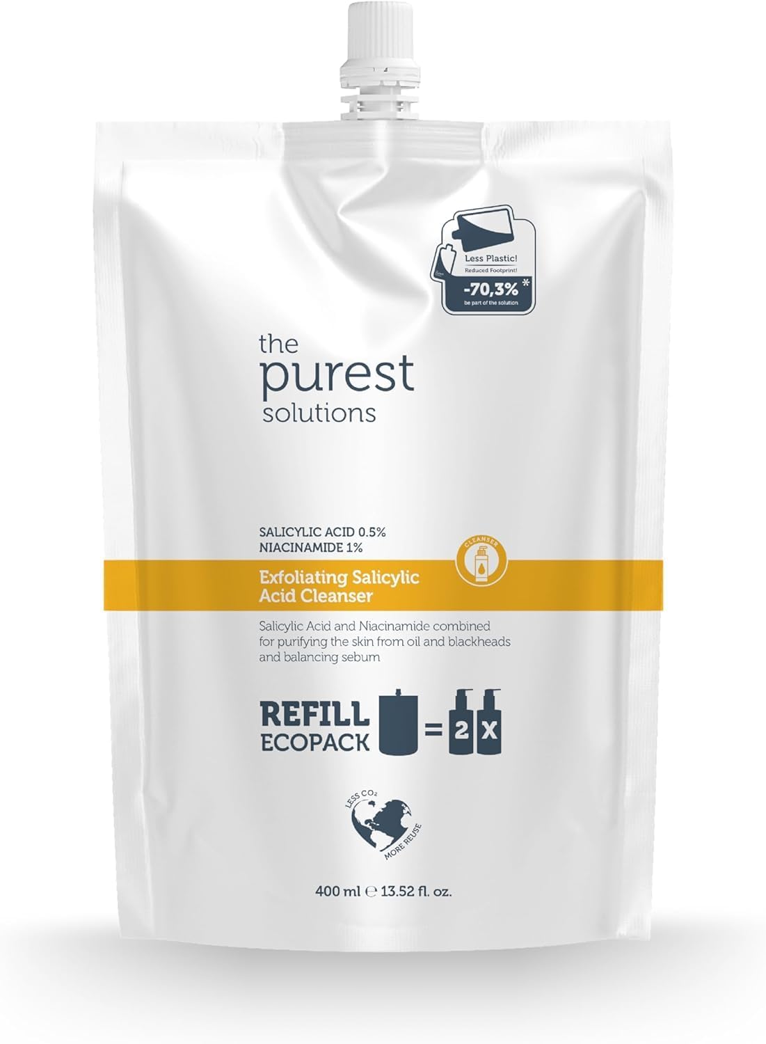 The Purest Solutions Acne And Blackhead Anti Oily Combination Skin Cleansing Gel Ecological Replacement Package 400 ml