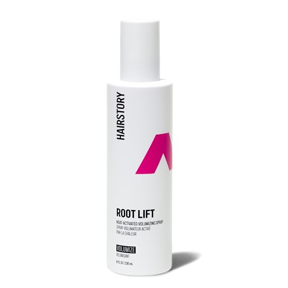 Hairstory Root Lift Heat Activated Volumizing Hair Spray, Root Booster for Fine and Thin Hair, Adds Volume and Body, Nourishes and Moisturizes, 8 Fl Oz
