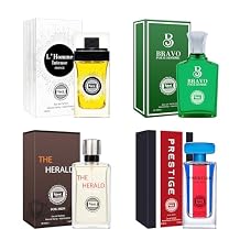 Hybrid & Company Mens 4 Pcs L'Homme Intense France Prestige Bravo Pour Homme Eau De Perfum Vaporisateur Natural Spray