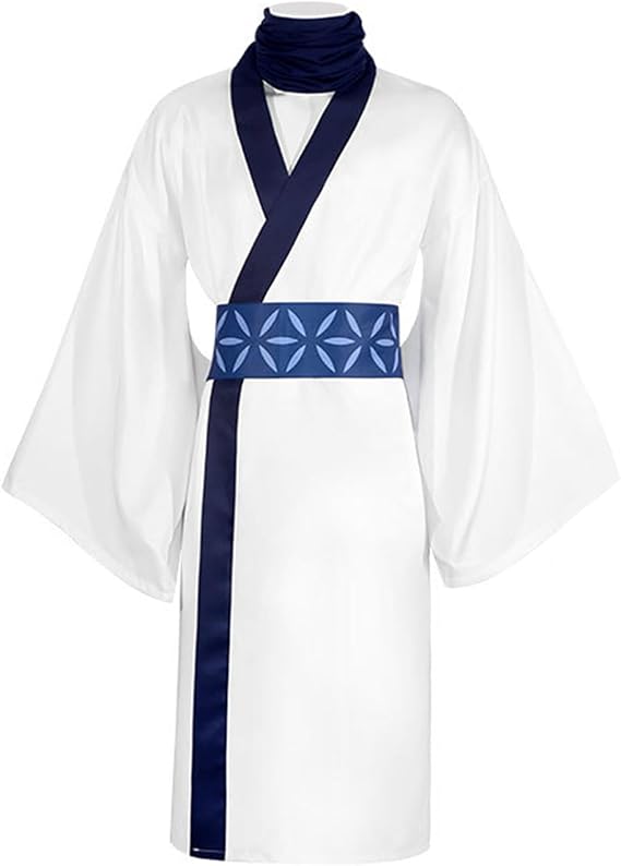 Anime JJK Cosplay Costume Men Long Japanese White Kimono Robe Halloween Outfits with Two-Toe Socks