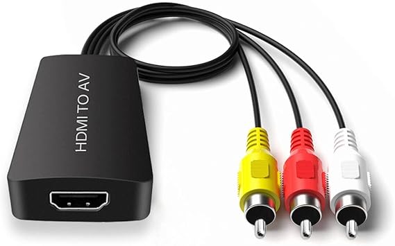HDMI to AV Converter HDMI to RCA Composite Converter Adapter, Support PAL/NTSC, Support 1080P, Compatible with Roku/Fire Sitck/PS4/Xbox/Spectrum Box/Old Sanyo TV/Old LG TV/Old CRT ect.