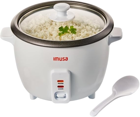 IMUSA USA GAU-00012 Electric NonStick Rice Cooker 5-Cup (Uncooked) 10-Cup (Cooked), White