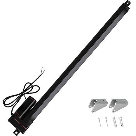 330lbs/1500N Linear Actuator 12V 22 Inch Stroke Speed 0.4"/sec IP65 Waterproof Electric Linear Motor with Mounting Brackets for Window Opener,Solar Tracker,Lift System