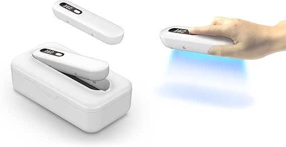 TKMARS UV-C & Ozone Disinfection Box, 99.9% Germ Kill Sterilizer for Phone, Makeup Brushes & Masks, Large Capacity with Digital Display, 10000+ Hours Lamp Life