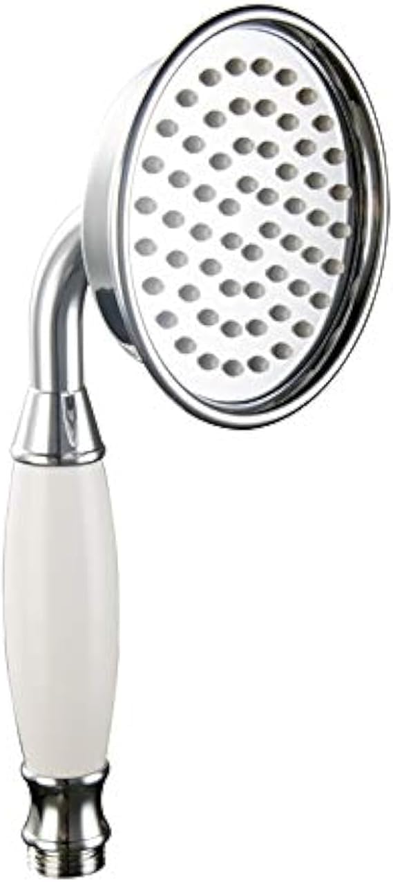 Brass Larger Size Shower Head Traditional Handheld Shower Sprayer Chrome | Victorian Style Hand Shower Head Bathroom Water Saving Showerhead High Pressure Silver and Ceramic