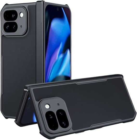 Google Pixel 9 Pro Fold Case, Clear, Lightweight, Thin, Shockproof, Google Pixel 9 Pro Fold Smartphone Case, Transparent Back, Pixel 9 Pro Fold Cover, Supports Wireless Charging, US Military MIL Standard, Anti-Yellowing Full Protection, Clear