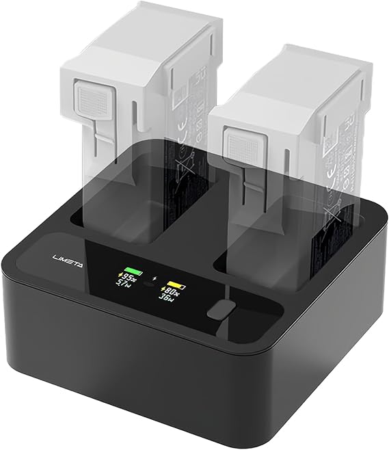 Mini 4/3 Pro Parallel Charging Hub for DJI Mini Drone Battery 72W Dual Port Fast Charger Charge 2 Batteries, LCD Display App Control USBC Output