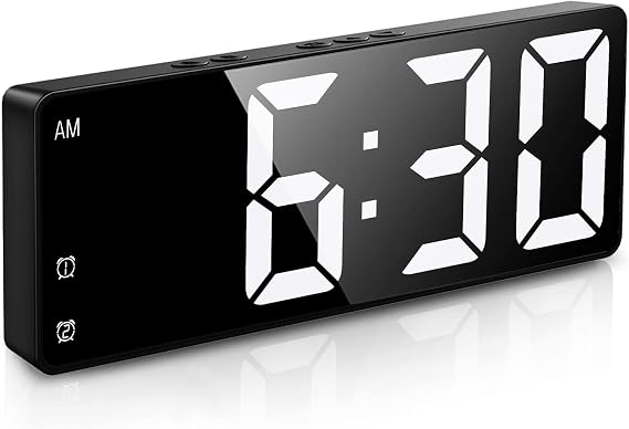 Aynalı Alarm Saat Takvimli Termometre Led Dijital Modern Masa Saati