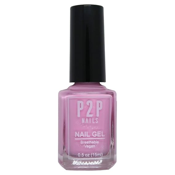 P2P Nails Vegan Purple Nail Gel Polish - Quick Dry Nail Polish - Smooth Texture Nail Gel in Vibrant Colors - Natural Shine Scratch Free Gel Polish (Amaranth)