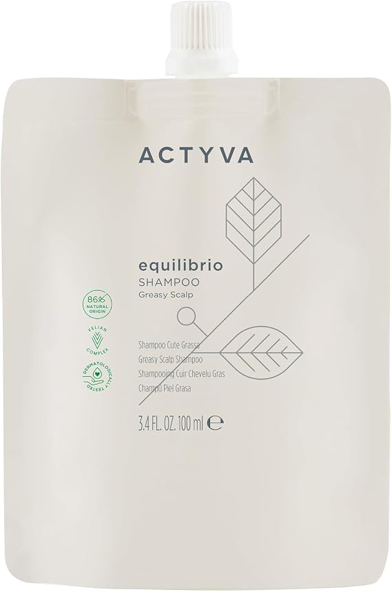 Actyva - Balance Shampoo, Sebum-Regulating Action for Oily Skin, Lotus Flowers and Aloe Vera - Travel Size 100 ml