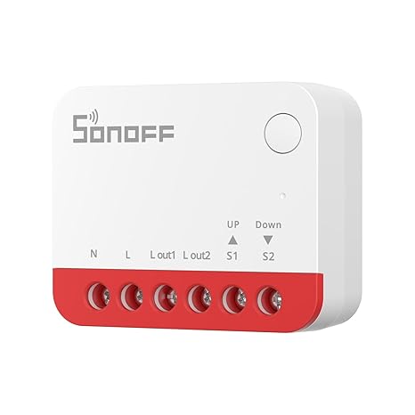SONOFF Interruptor Zigbee para Persiana enrollable MINI-ZBRBS Tamaño Mini Control Porcentual Repetidor Zigbee Compatible with Alexa/Google Assistant/Home Assistant Neutro Requerido 1 Unidad
