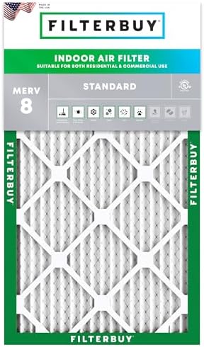 Filterbuy 16x28x1 Air Filter MERV 8 Essential Dust & Allergy Defense (1-Pack), Electrostatic Pleated HVAC AC Furnace Filters Replacement, Made in USA (Actual Size: 16.00 x 28.00 x 0.75)