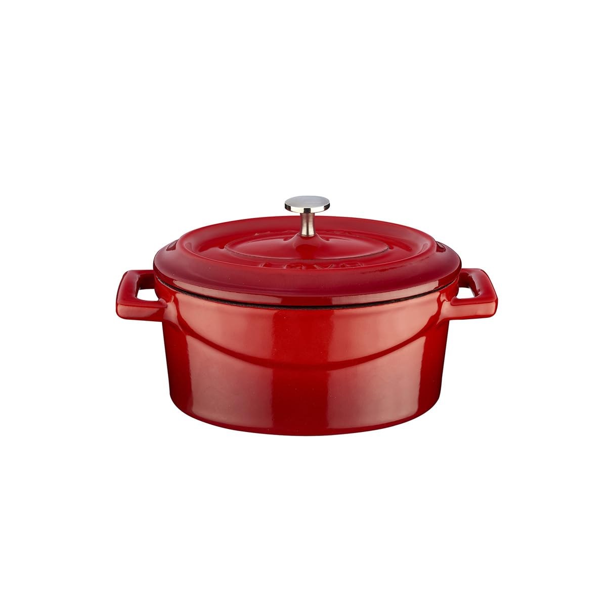 Lava Cookware LV O TC 10 K2 Mini Dimensions 9 x 12 cm Cast Iron Oval Baking Dish, Red