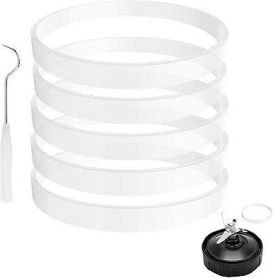 5 Pack Rubber Gaskets Replacement Seal White Ring for Nutri Ninja Blender Replacement for Ninja Auto iQ Pro Extractor CT680 BL456-30 BL480 BL681A BL682 BL640 3.94 inch Gaskets