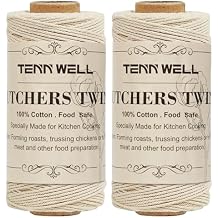 Tenn Well Butchers Twine, 656 Feet 1mm Food Safe Cotton Kitchen Cooking Twine for Roasting, Trussing Meat and Turkey, Food Prep, Baking and More (2PCS X 328 Feet)