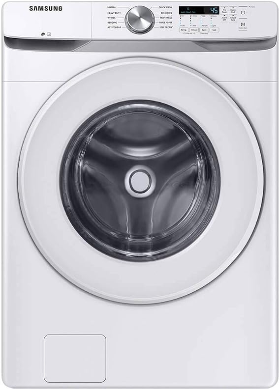Samsung 4.5 cu. ft. High Efficiency Front Load Washer with Vibration Reduction Technology+, White, WF45T6000AW/A5 | Vibration Reduction Technology+
