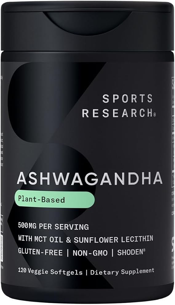Sports Research Ashwagandha w/Coconut MCT Oil, 120 Softgels