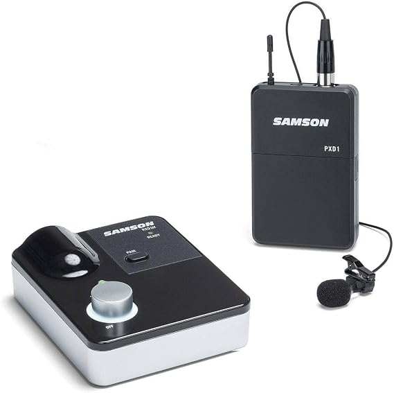 SAMSON Xpdm Lavalier Digital Wireless System with LM7 Lavalier Mic | 2.4 Ghz Digital, 100' Range, RXD1M, PXD1 Beltpack with LM7 Lavalier, Up to 20 Hr on 2xaa