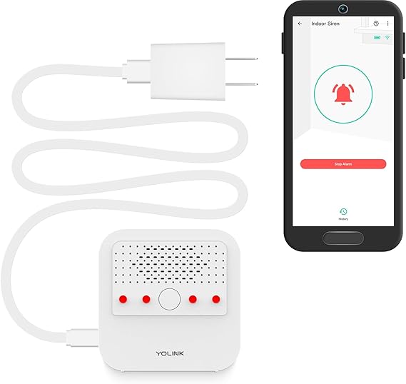 Smart Siren Alarm, Loud 110 dB, Wireless Security Siren for Home Security/Intrusion/Burglar, Panic Alerts, Audible Alerts, Remote Control, Alexa, Google, Home Assistant, IFTTT - Hub Required