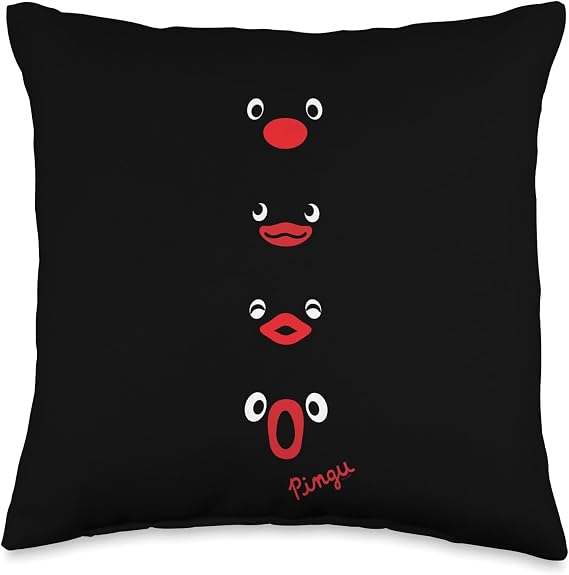 Pingu - Faces of Pingu Throw Pillow
