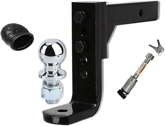 Trailer Hitch Trailer 4000KG Adjustable Height Tow Bar Hitch 50mm 2inch Ball Towbar Drop Mount Trailer (Color : with 50mm Ball Lock Size : 1) (with 50mm Ball Lock 1)