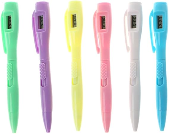 1Pcs Ballpoint Pen with Digital Clock Electronic Clock Pen Exam Pens Watch Pen Ballpoint Pens Black Luxury