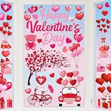 152PCS Valentine Window Clings, 11.8 7.8 Inches Heart-Shaped Window Decals, 9 SheetsRomantic Valentines Decorations, Double-Sided Heart Window Stickers for Anniversary, Party Holiday Decor