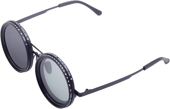 Round Polarized Sunglasses for Men Women,Adjustable Black Sunglasses UV Protection,ND Filter Technology Sun Glasses