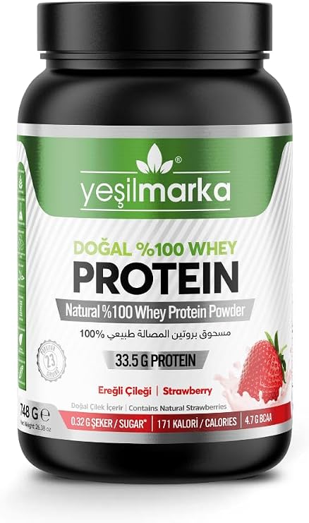Yeşilmarka Doğal Whey Protein Tozu - Ereğli Çileği 748 Gr