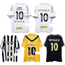HOUJOPHY Neymar Uniform Santos FC Soccer Replica 24-25 Home Away Third Uniform Number 10 Present Unofficial Tops Only Cheering Souvenir Adult Unisex Breathable Quick Dry Practice Clothes Popular Fan Costumes Parallel Imports