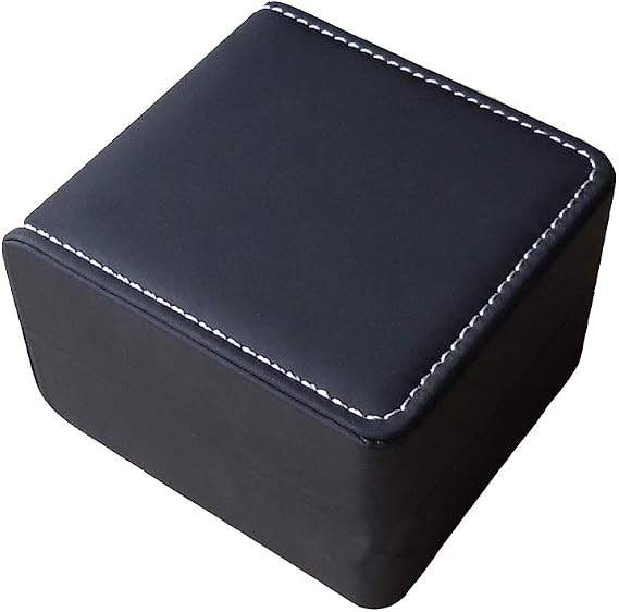 FSSTUD Black Single Slot Faux Leather Watch Box Holder Organizer Gift Case Jewelry Storage Box