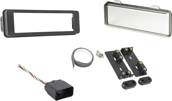 Scosche HD9698BN Single DIN Radio Installation Dash Kit with Weather Shield and Wire Harness Compatible with Select 1996-1998 Harley-Davidson Touring Motorcycles - Complete Car Stereo Installation Kit