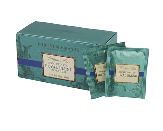 Fortnum & Mason British Tea, Royal Blend Decaffeinated, 25 Count Teabags 1 Pack