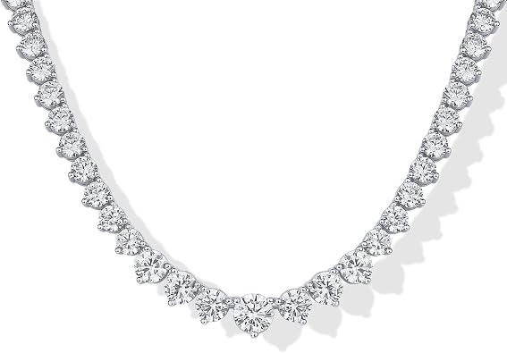 PAVOI 14K Gold Plated Graduated Tennis Necklaces for Women - Cubic Zirconia Tennis Necklace for Brides & Bridesmaids - Simulated Diamond Chain Trendy Wedding Jewelry