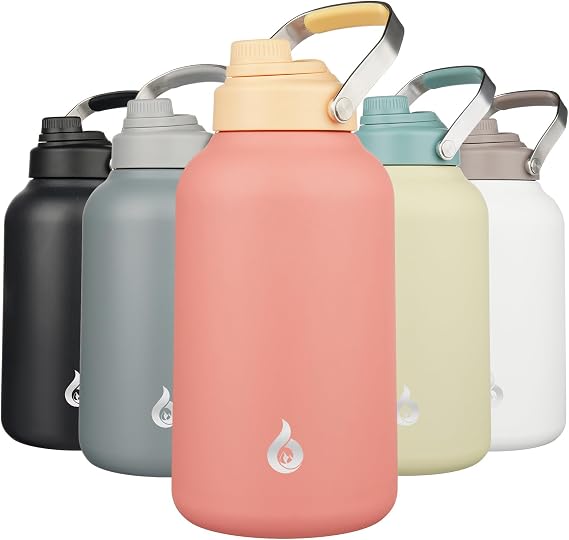 BJPKPK 1 Gallon Insulated Water Bottle, 128oz Stainless Steel Water Jug