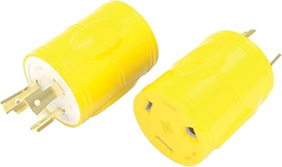 Furrion - 30 Amp Male to 30 Amp Female Power Adapter Plug with 3 Prongs, Marine Grade Electrical Converter Plug Yellow - F3030AD-RY