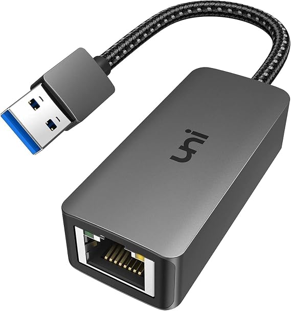 uni USB to Ethernet Adapter,Driver Free USB 3.0 to Gigabit Ethernet Adapter | 100/1000 Mbps LAN Network,RJ45 Internet Adapter Compatible with Laptop, MacBook, Surface, PC with Windows, XP, Mac/Linux