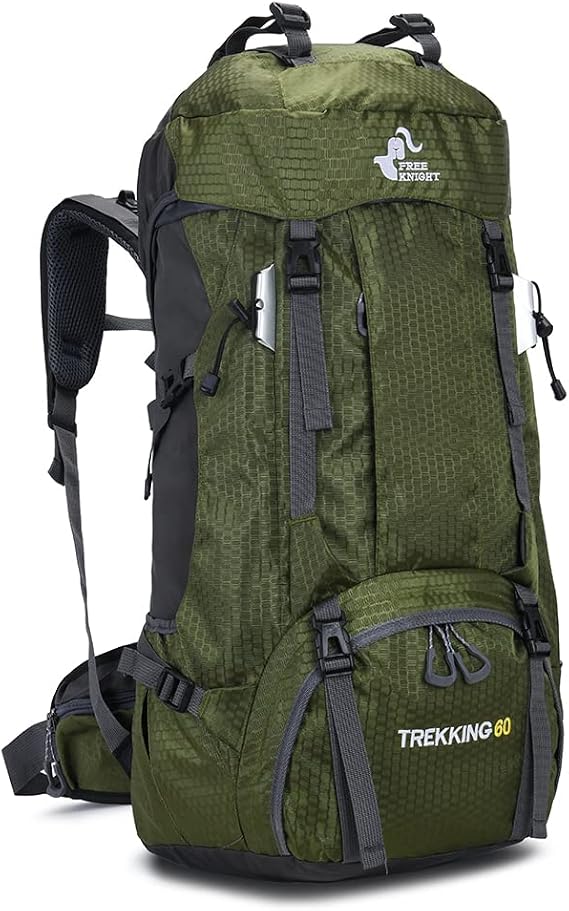 Bseash 60L Waterproof Hiking Camping Backpack with Rain Cover, Large Outdoor Sport Travel Daypack Rucksack for Climbing