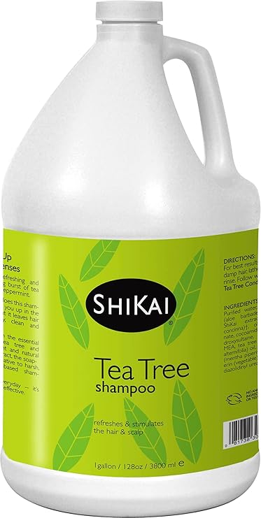 ShiKai Tea Tree Shampoo (1 Gallon) Wake Up with Peppermint & Tea Tree | Refresh & Stimulate Your Scalp | Soap Free Alternative | Moisture for Daily Use