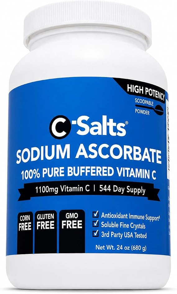 C-Salts Pure Sodium Ascorbate Vitamin C Powder (24 oz)