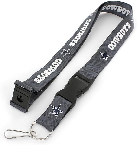 NFL Dallas Cowboys Team Lanyard, Charcoal