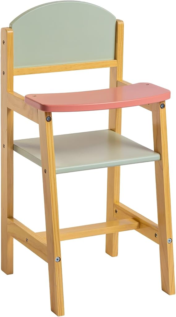 JC Toys Parfait Collection | Deluxe Wooden Doll Toy High Chair | for Dolls and Stuffed Animals up to 20" | Ages 3+ | Twiggly Toys